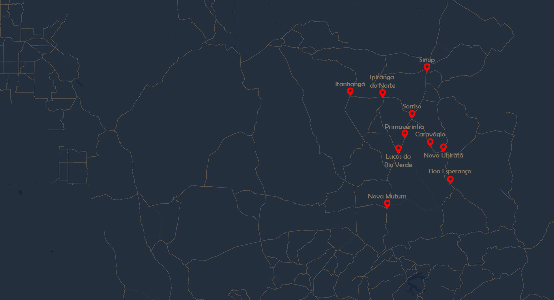 localidades onde a LCI está presente